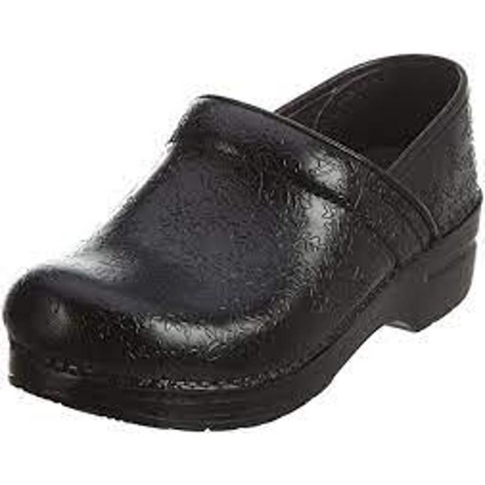 Dansko Professional Black Floral Tooled Clog SZ EU 38